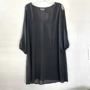 Lulus Women’s Dress Shifting Dears Black Long Sleeve Size Medium